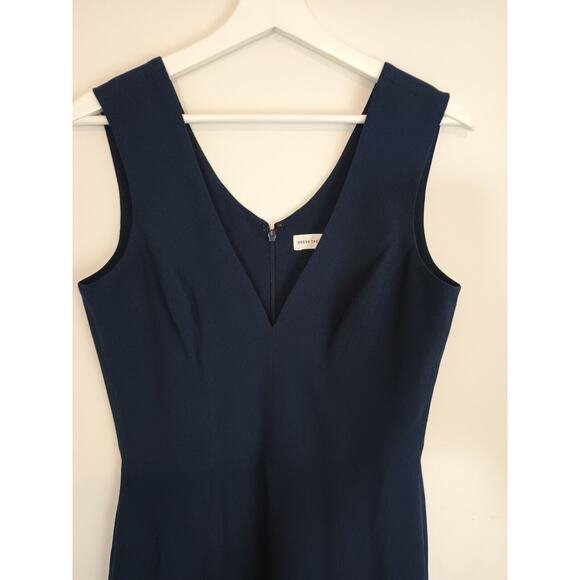 Dress the Population Gown Women Medium Blue Sandra Stretch Crepe Mermaid V Neck - Picture 5 of 12